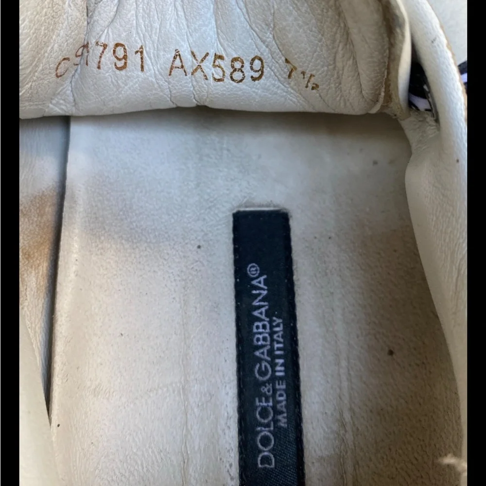 Dolce & Gabbana White Leather Daymaster 7.5 Preowned Sneakers Italy
